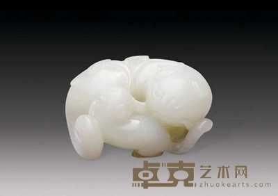 清 玉雕双欢 长4.5cm